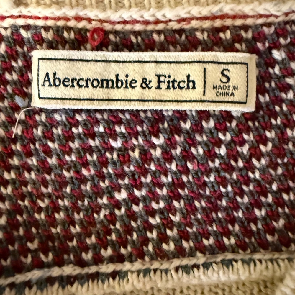 Abercrombie & Fitch Boho Cream and multicolored Patterned Sweater/Blouse - Picture 4 of 7